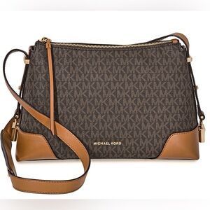 MICHAEL KORS CROSBY SIGNATURE MESSENGER SHOULDER BAG NWOT MSRP:$275.00